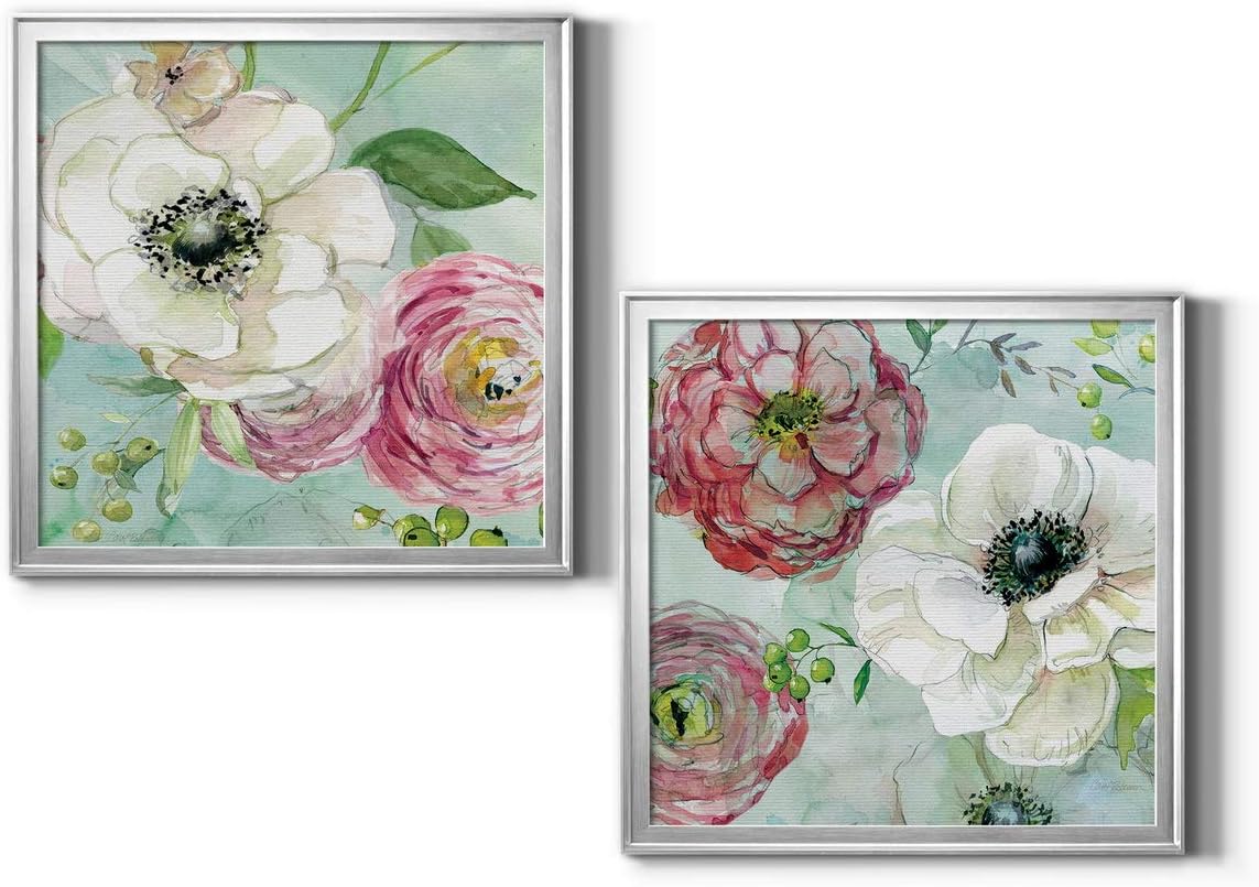 Neutral Color Wall Art, Wall Dcor Canvas, Beaches, Floral, Animals, Bohemian, & Vintage Styles, Ready to Hang -Silver Framed, Asbury Garden Bloom III 26X26 26X26
