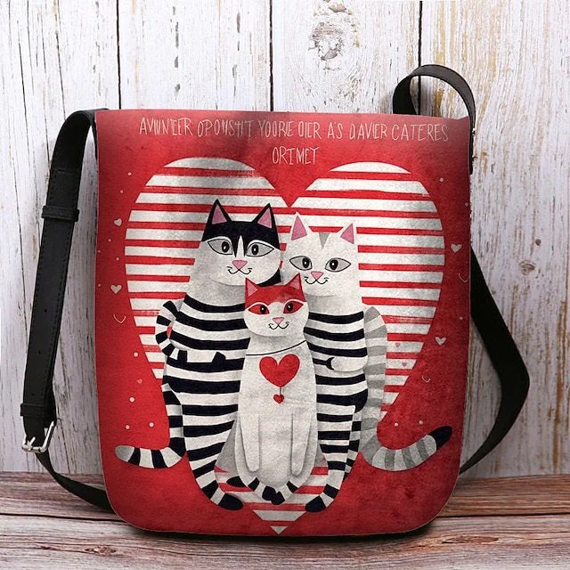 Style & Comfort for Mature Women Women's Cat Print Crossbody Bag