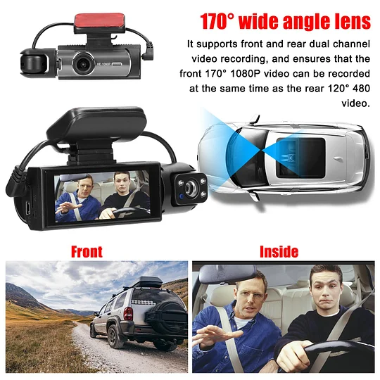🎥Enesy Front & Rear Dash Cam📹