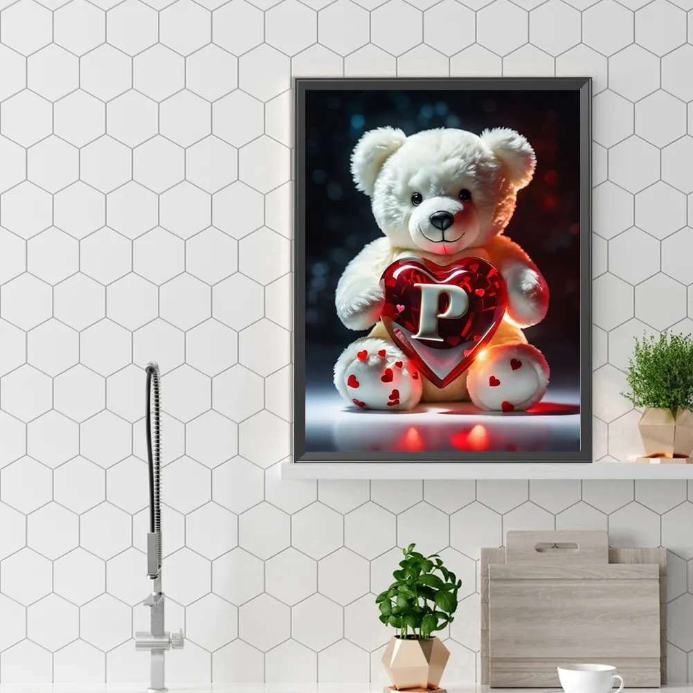 Diamond Painting - Full Square Drill - Bear Love P(Canvas|35*45cm)