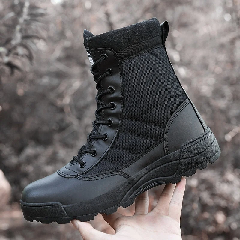 2021 Winter Men Army Military Boots Special Force Tactical Desert Combat Ankle Boats Outdoor Leather Snow Hiking Boots Big Size
