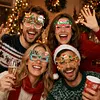 DIY Diamond Painting Christmas Glasses Frame No Lens 4pcs(Christmas happy)