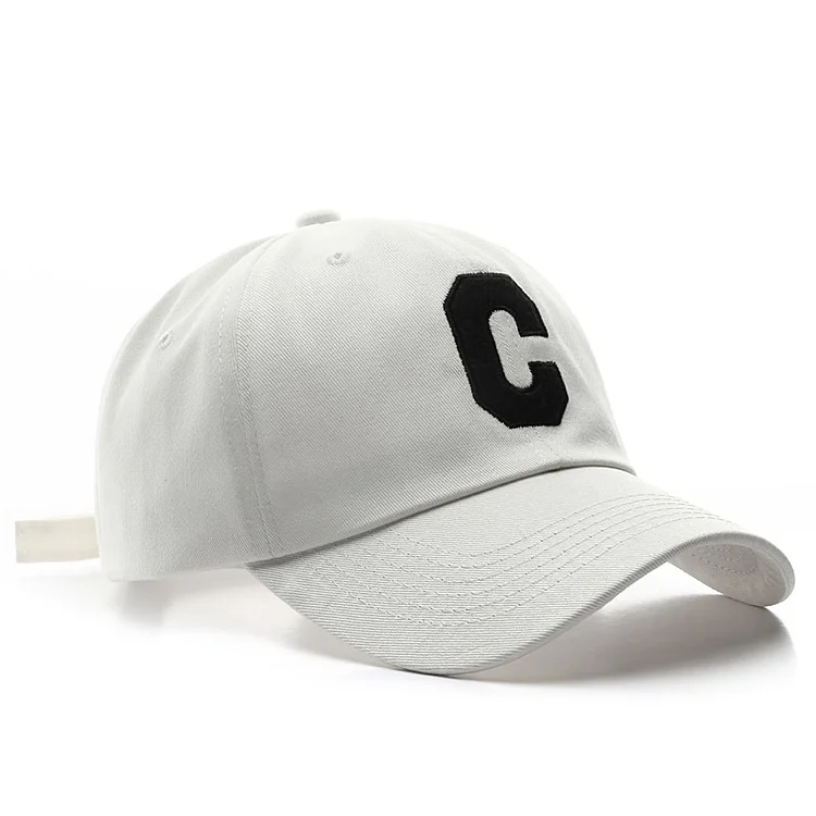 Retro C Letter Embroidered Unisex Baseball Cap for Women Hip Hop Solid Snapback Hats Men Adjustable Summer Sun Trucker Hat