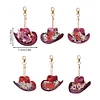 6Pcs DIY Diamond Painting Cowboy Keychain