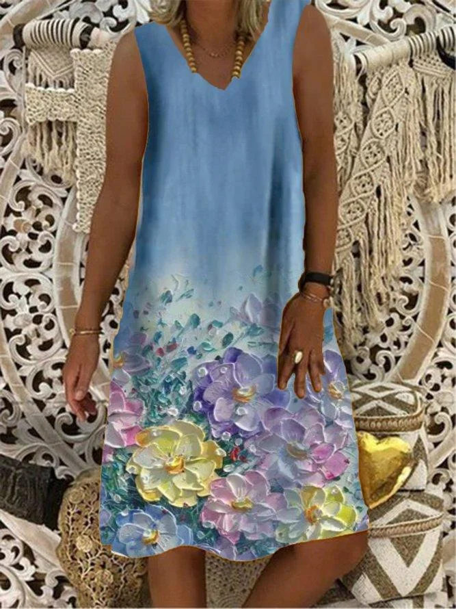 Ladies Fashion Elegant Casual Printed Dress-Mayoulove