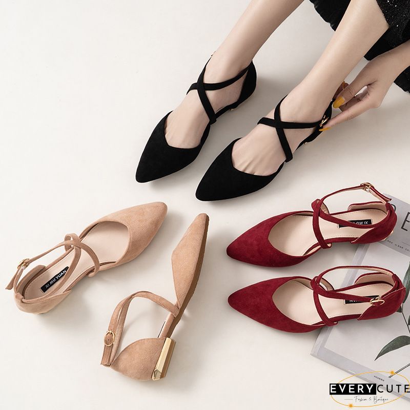 Pointed Toe Low Heels Pumps