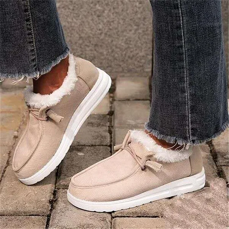 Extra Cozy Slip On Thicken Fur Lace Up Outdoor Snow Shoes shopify Stunahome.com