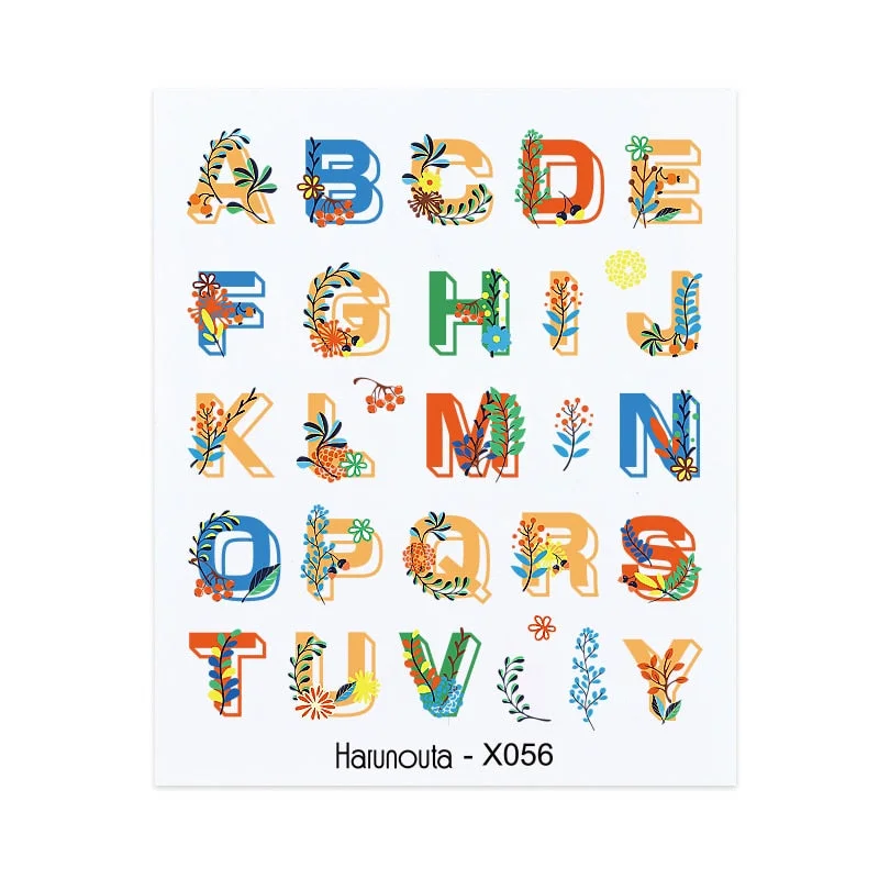 Harunouta Spring Water Nail Decal And Sticker Flower Leaf Tree Green Simple Summer DIY Slider For Manicuring Nail Art Watermark