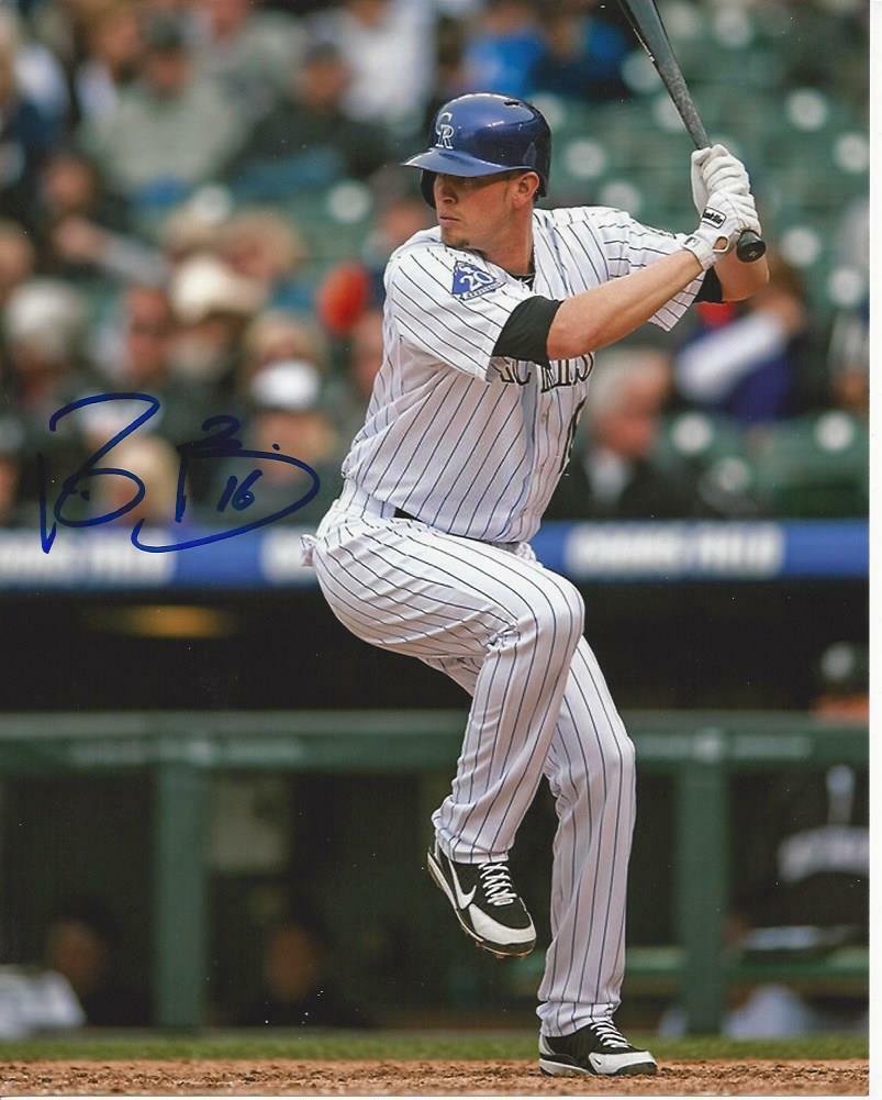 Reid Brignac autographed 8x10 Colorado Rockies #1