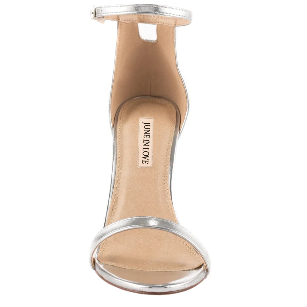 Women's Heeled Sandals Buckled Ankle Strap Dress Sandals Stilettos-vocosishoes