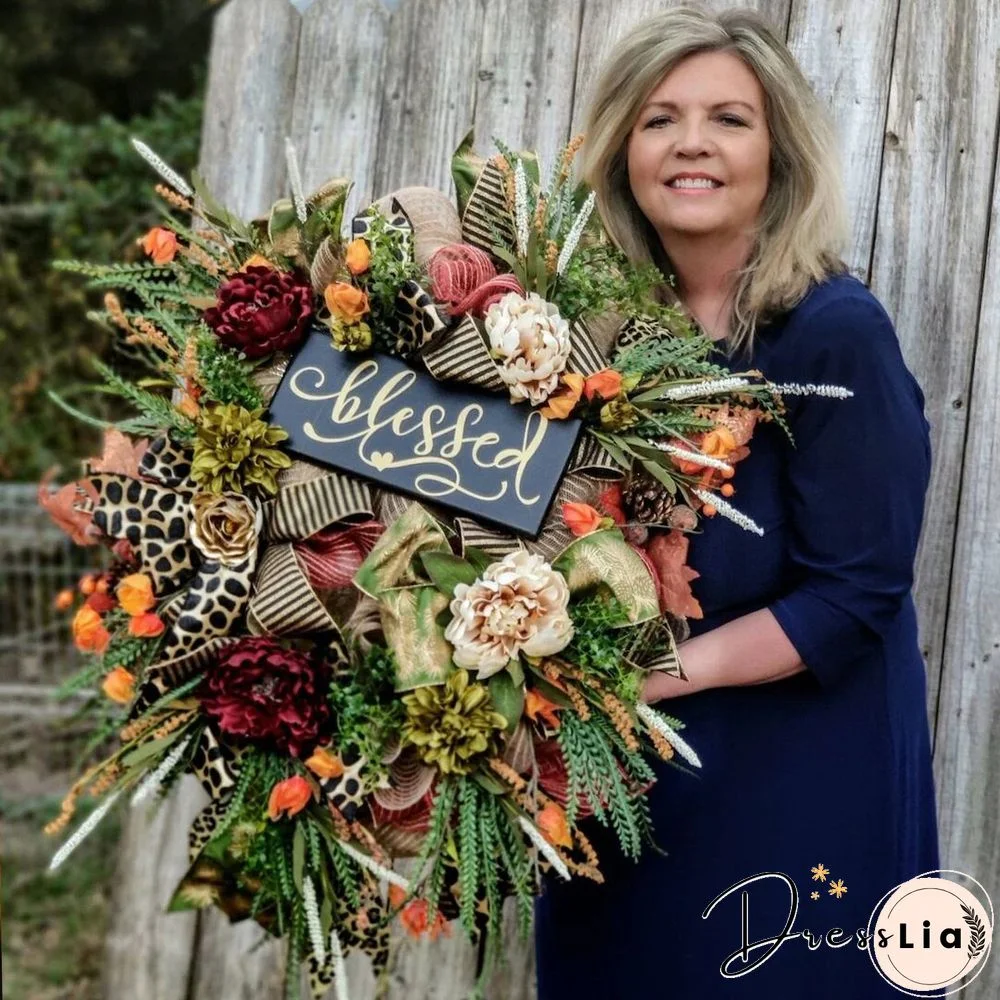 Fall Cheetah Wreath-Year Round Wreath