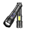 COB LED Flashlight USB Rechargeable IPX4 Waterproof Torch (1x26650 XHP160)
