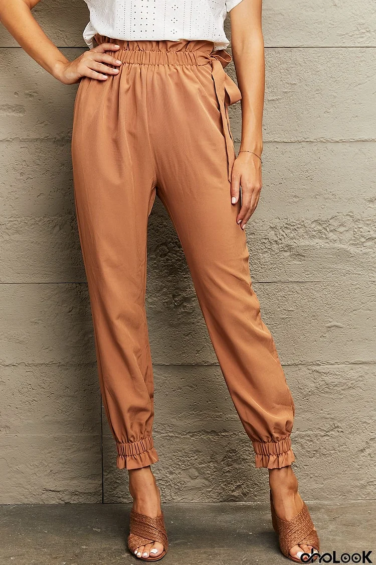 Tie Waist Cropped Pants