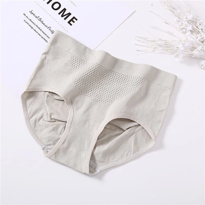 Women Seamless Panties Female Middle Waist Underwear Physiological Pants Crotch Cotton Briefs Honeycomb Embossed Warm Lingerie