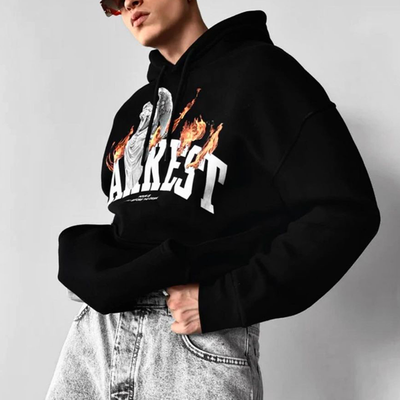 Oversized Print Hoodie、、URBENIE
