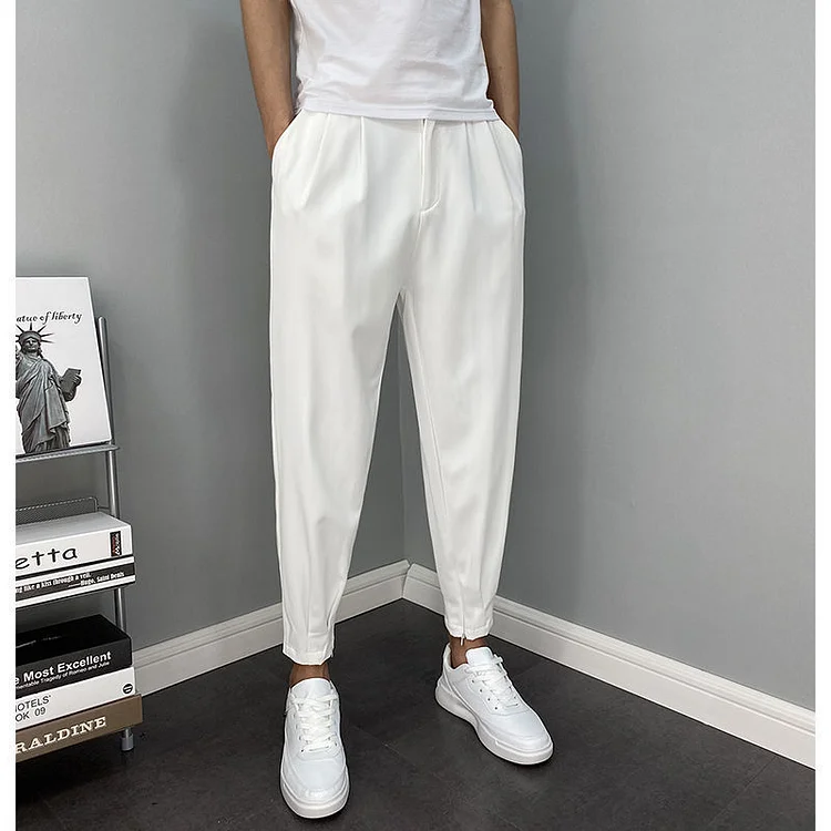 Men's loose all-match trendy ice silk casual pants