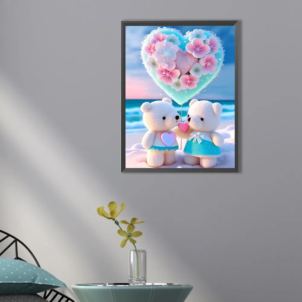 Diamond Painting - Full Round Drill - Beach Bear(30*40cm)