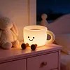 Coffee Cup Night Light Rechargeable 7 Color Changing Dimmable Warm Light with Timer Touch Control Bedside Lamp for Nursery Bedroom Gift