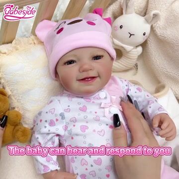 Babeside Smiling Reborn Baby Leen 20'' Little Infant Girl Best Gift for Kids with Heartbeat Coos and Breath