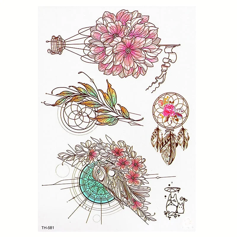 Waterproof Temporary Tattoo Sticker Butterfly Flower Wing Fake Tatto Flash Tatoo Tatouage Temporaire Back Chest For Women Girl