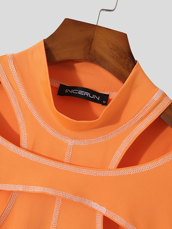 Aonga - Mens High Neck Cutout Crop ShirtJ aonga