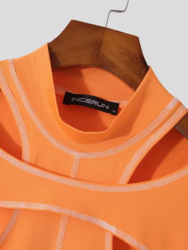 Aonga - Mens High Neck Cutout Crop ShirtJ aonga