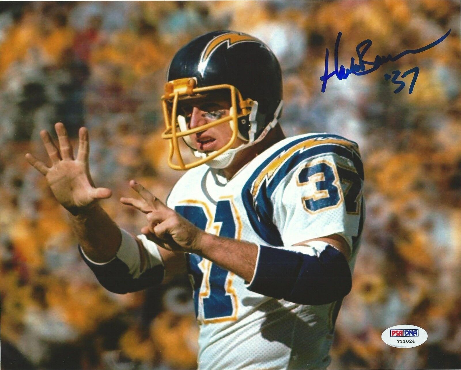 Hank Bauer Signed Chargers Football 8x10 Photo Poster painting PSA/DNA COA #37 Picture Autograph