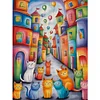 (US Only)Cat Printed Cross Stitch Kit 40x55cm DIY 11CT Embroidery Craft Set Home Decor