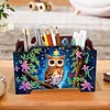 5D diy Diamond Painting Kunst dekorative Aufbewahrungsbox Holz Aufbewahrungskupplung (Eule)