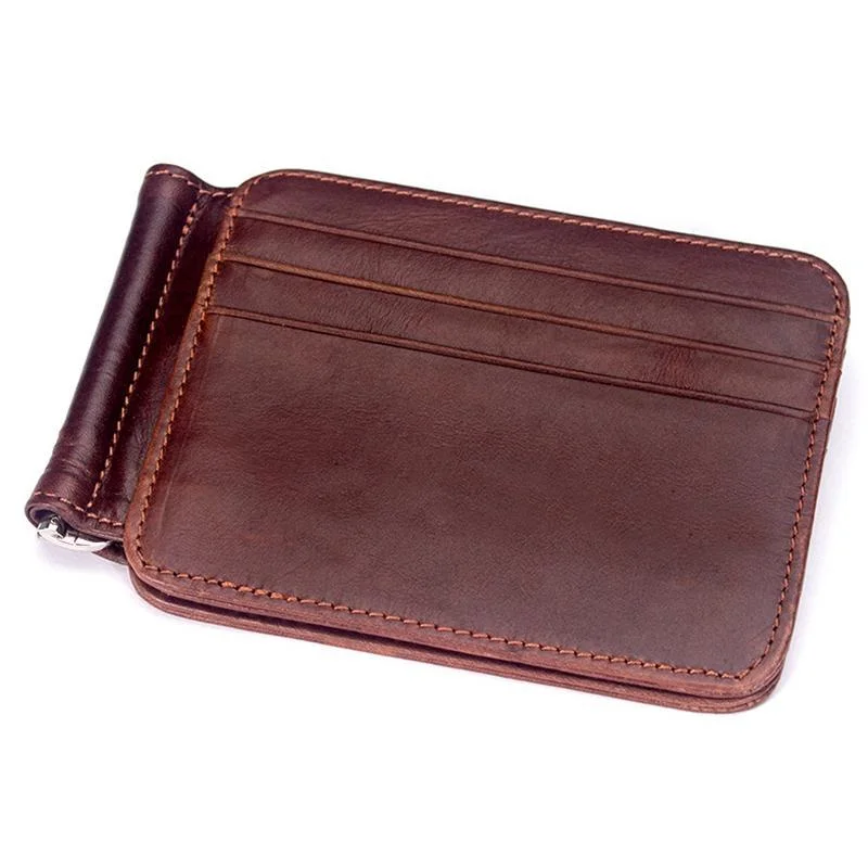 Multifunctional Men's Solid Color Leather Retro Wallet