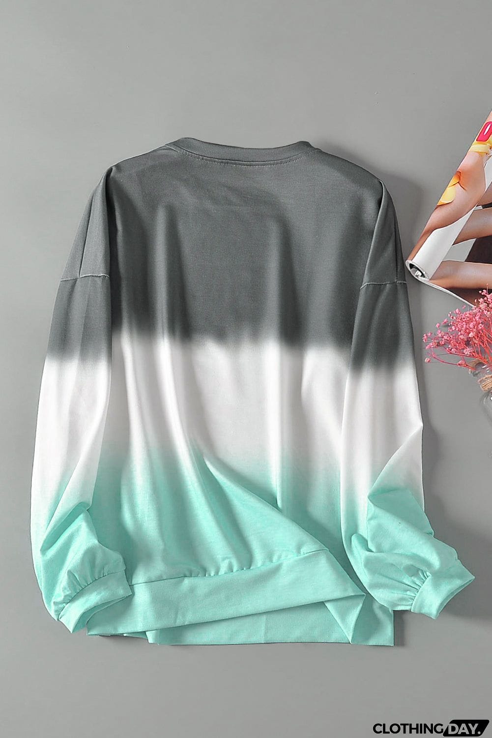 Multicolour Color Block Tie Dye Pullover Sweatshirt