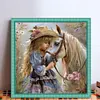Girl And White Horse-11CT Stamped Cross Stitch 40*40cm/15.75*15.75in tapestrymarket