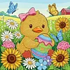 Easter Duck DIY Perlenmalerei Kunstsets mit Rahmen 25x25 cm Perlengem&auml;lde Bildkunst Basteln f&uuml;r Erwachsene Anf&auml;nger Wanddekoration f&uuml;r Zuhause