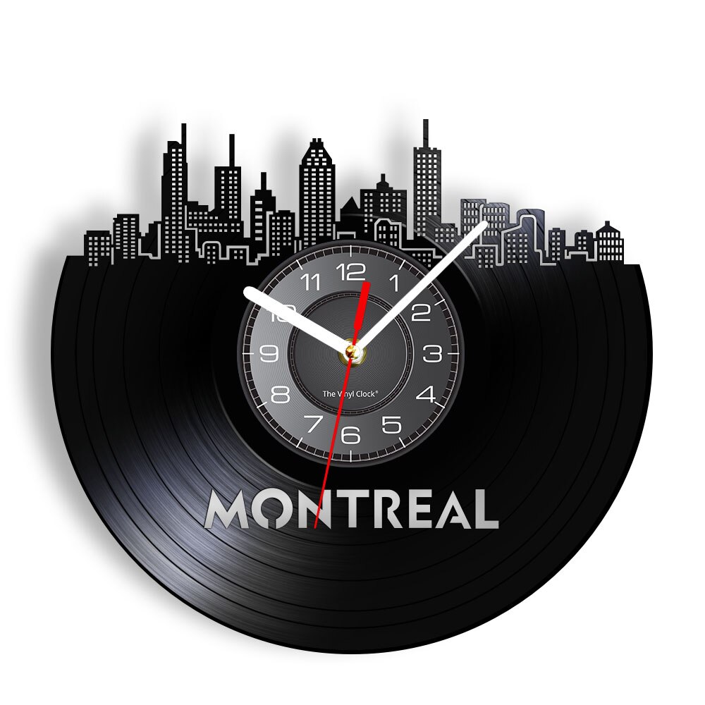 

Quebec Montreal Architecture Disk - Vinyl Record Wall Clock - Without LED, 501 Original