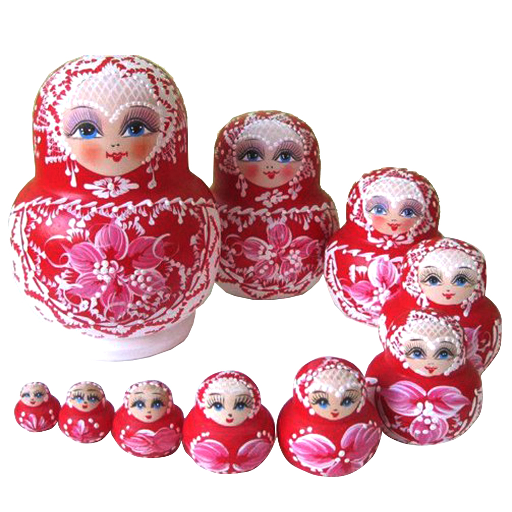 

10pcs Braid Girl Matryoshka Nesting Dolls, 501 Original