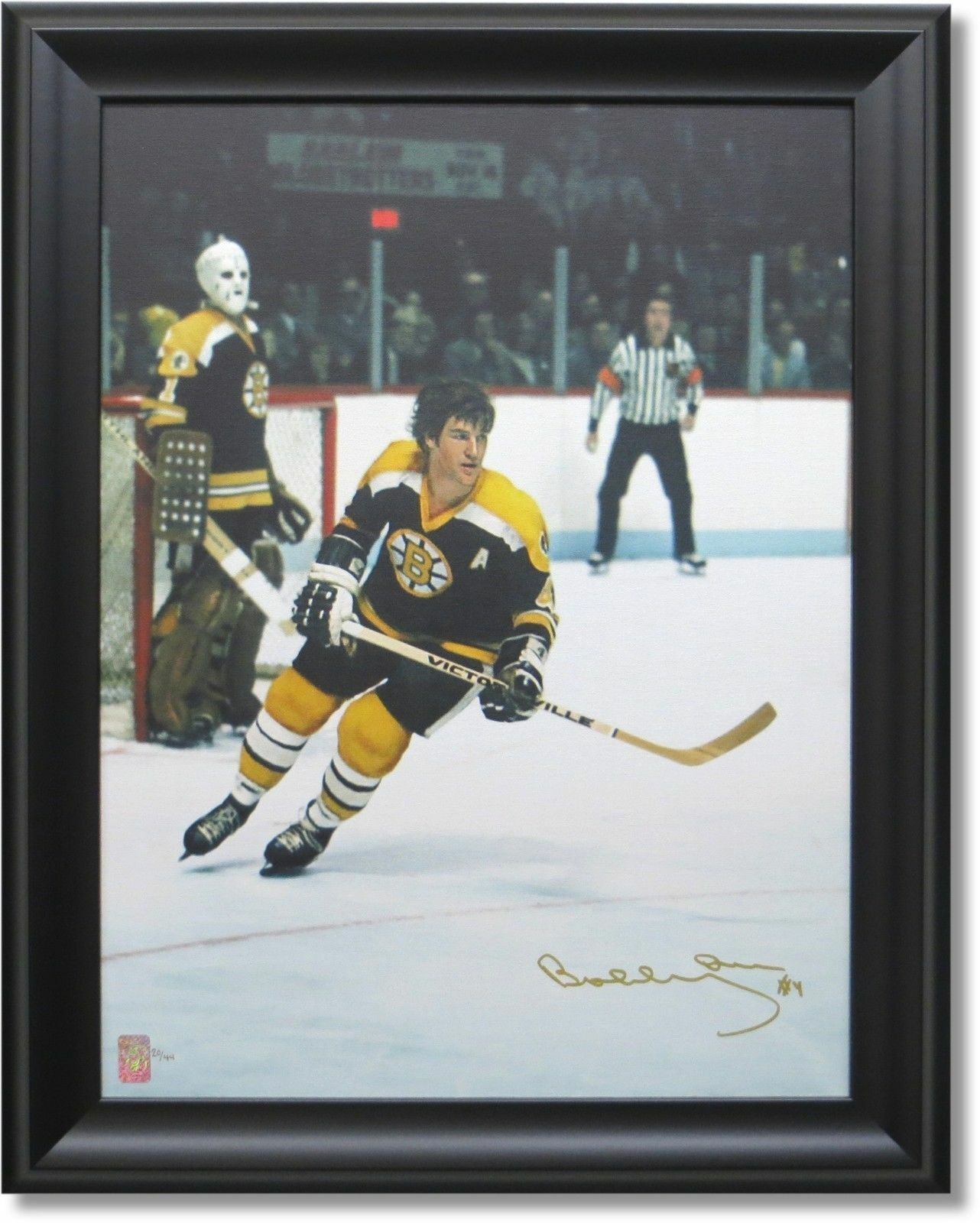 Bobby Orr Framed 23X28 Signed Autographed Canvas Cutting Hard #/44 WGA