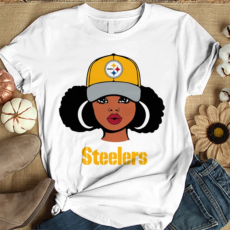 Pittsburgh Steelers  Women's White Relaxed T-Shirt