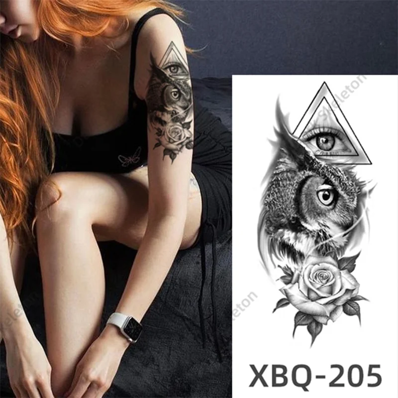 Sdrawing Temporary Tattoo Sticker For Men Women Children lion Tiger wolf Crown Body Art Arm fake Tattoo King Animal Tattoo