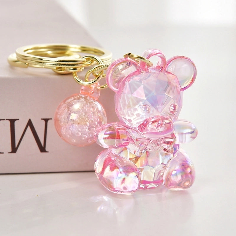 Cute Bear Arylic Unisex Bag Pendant Keychain