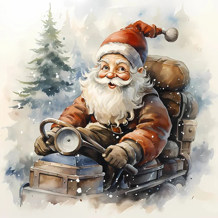 Santa Claus Riding A Bike 40*40CM(Canvas) Full Round Drill Diamond Painting gbfke