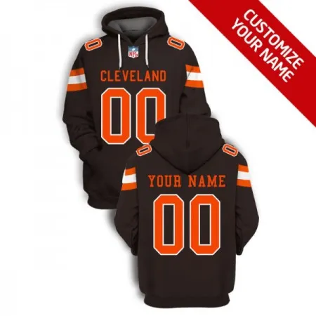 Men's Cleveland Browns Active Player Custom 2021 Brown Pullover Hoodie 1HJ4