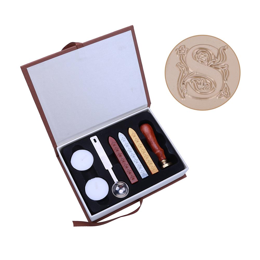 

Alphabets-S 26 English Alphabets Retro Box Kit with Sealing Wax, 501 Original