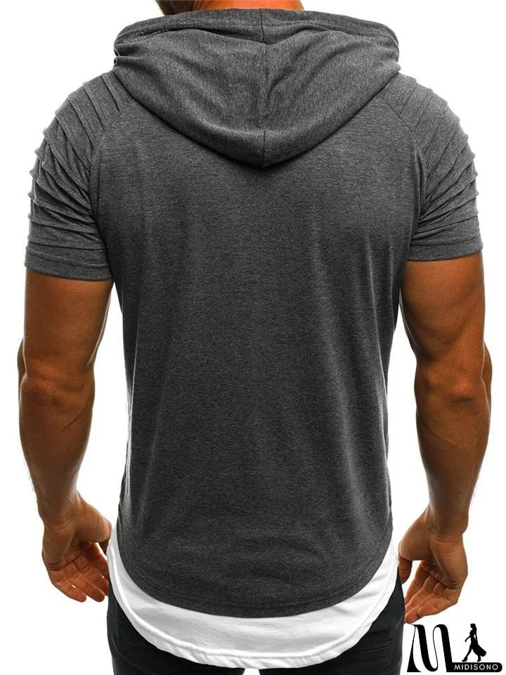 MidiSono - Men's Short Sleeve Hooded Tops