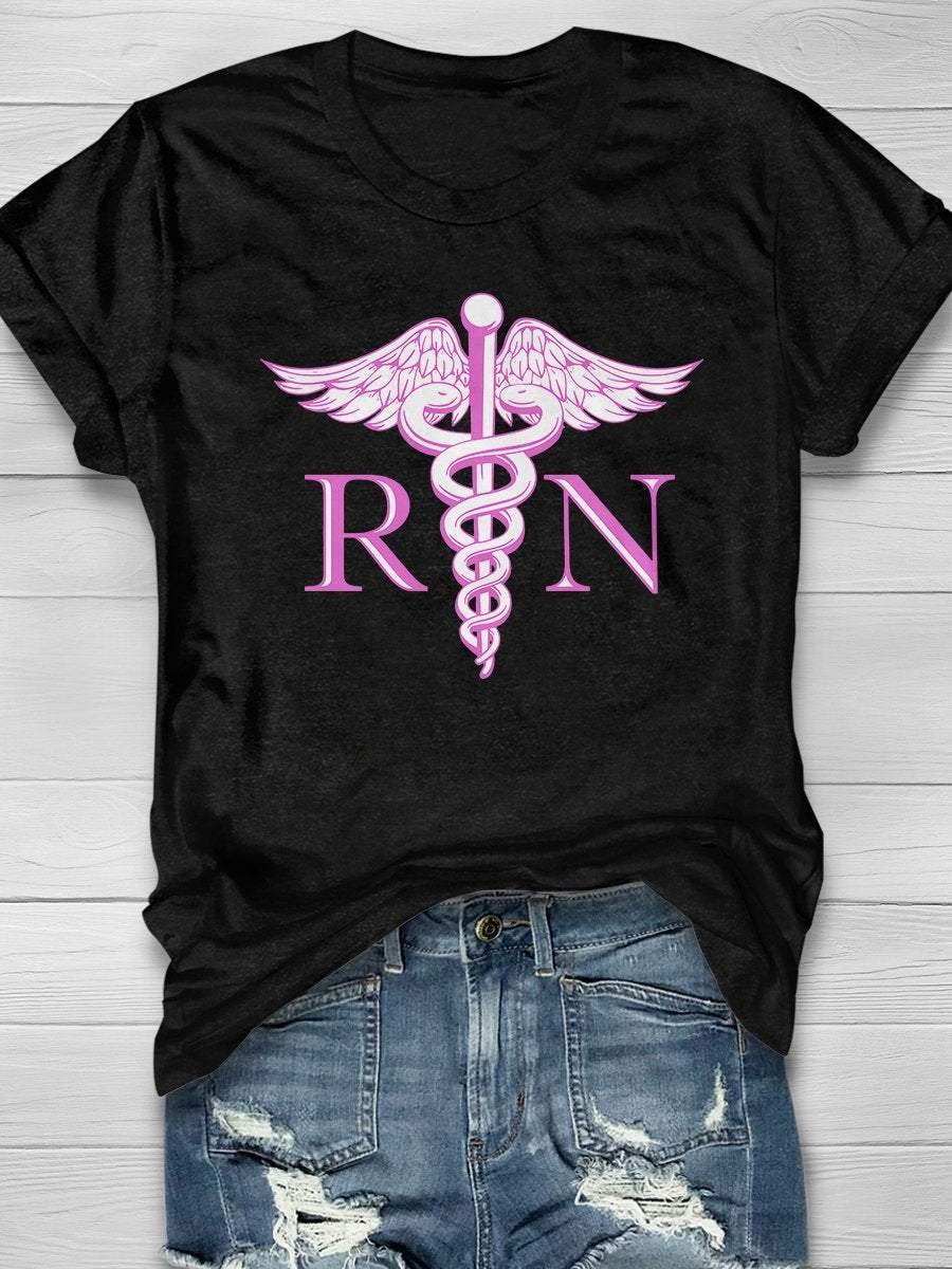 RN Registered Nurse Emergency Room Print Short Sleeve T-shirt