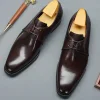 Mens Green Derby Dress Shoes 