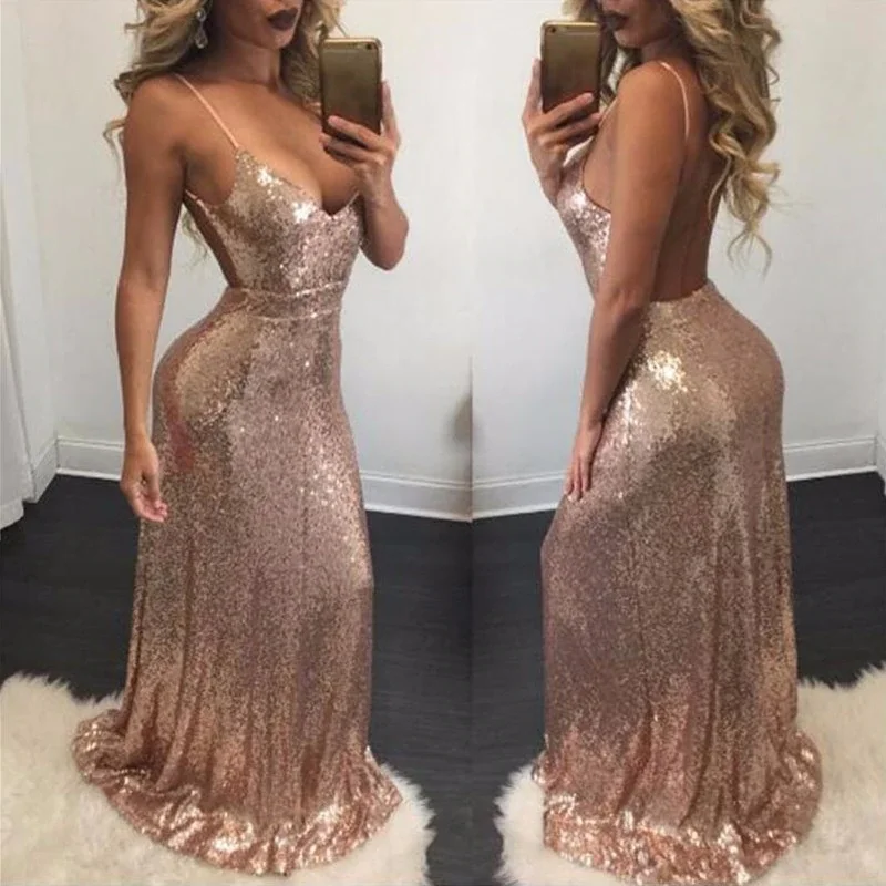 sexy sequins prom dress