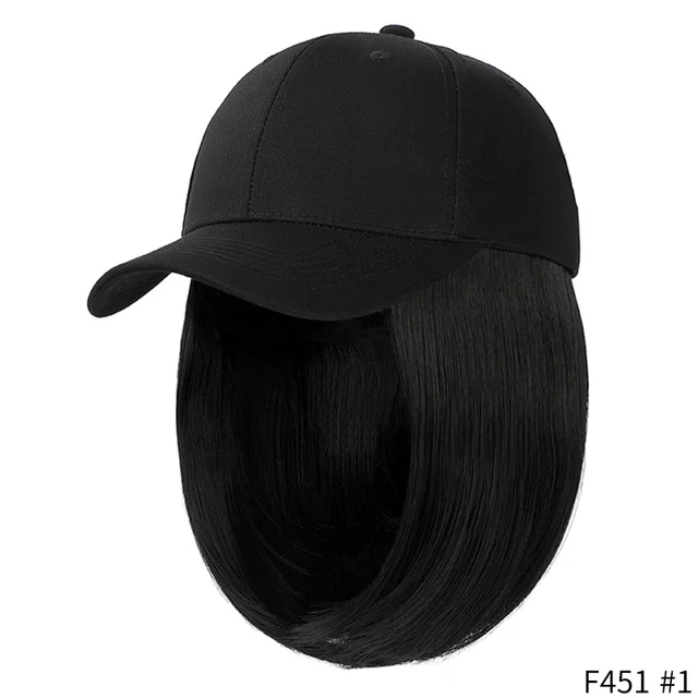 Jewtribute Hair®|Short  Synthetic Baseball Cap Hair Wig Natural Black Wigs 
