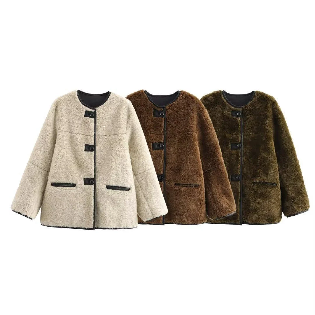 Nigikala Nigikala Women's French-Style Medard Vintage Fur Jacket Coat