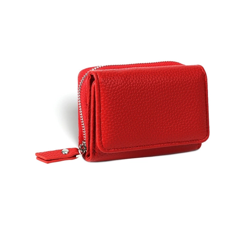 Women’s Solid Color Pu Leather Zipper Wallets