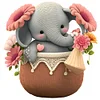 Elephant In Basket-18CT Stamped Cross Stitch 30*30cm/11.81*11.81in